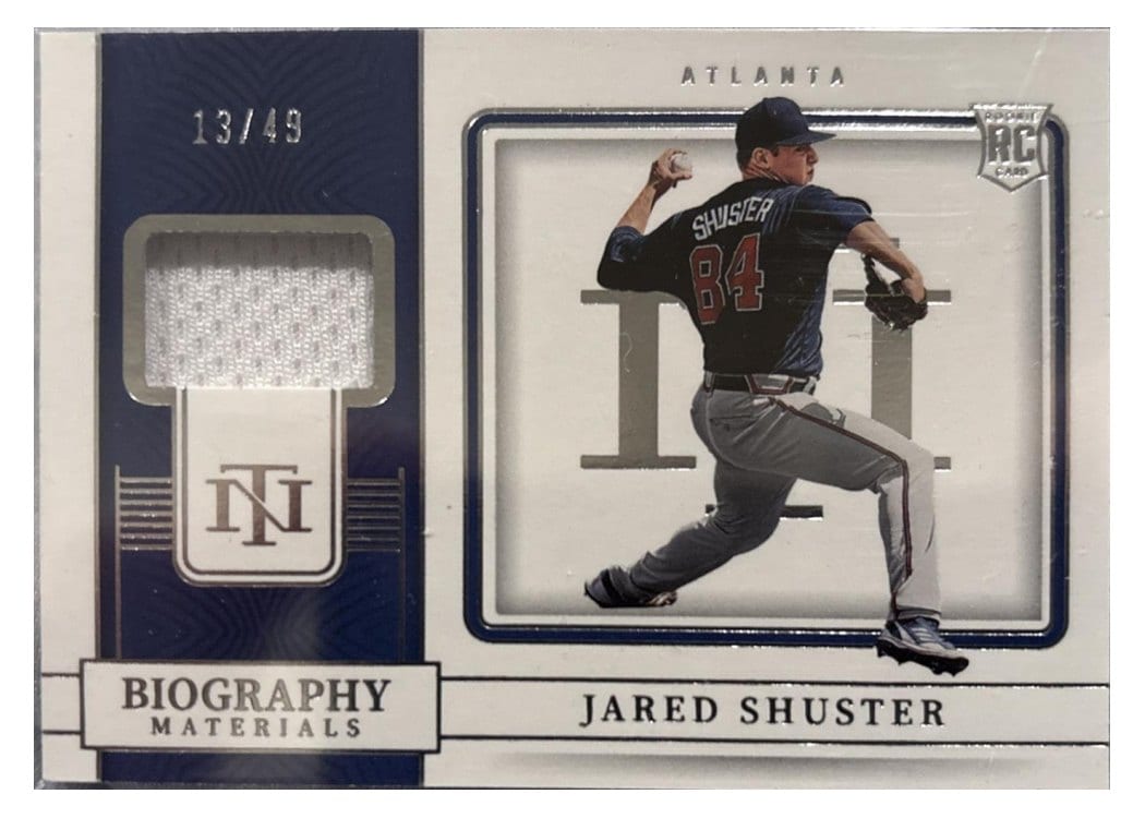 2023 Panini National Treasures Biography Materials Jared Shuster #3 card