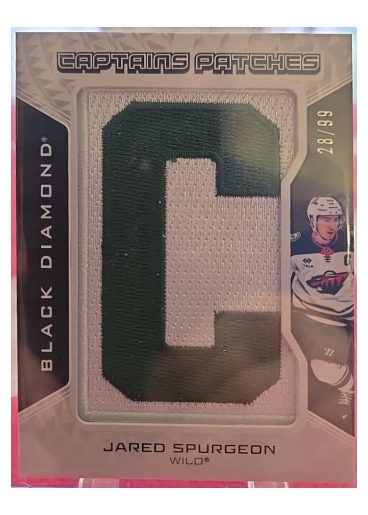 2025-26 Upper Deck Black Diamond Captains Patches Jared Spurgeon #CP-JS card