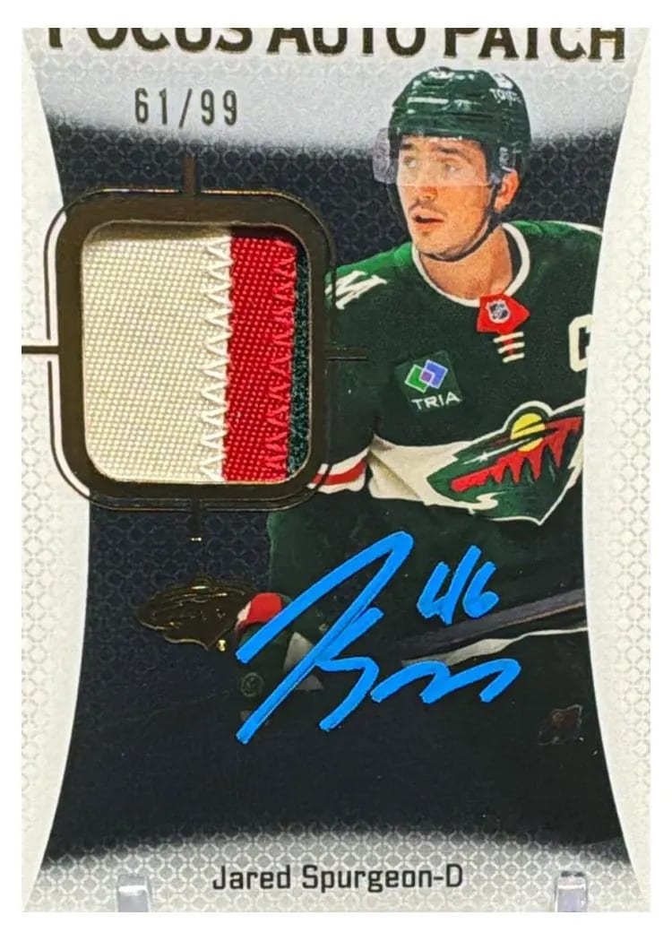 2025 Upper Deck Premier Focus Auto Patch Jared Spurgeon #PFP-JS card