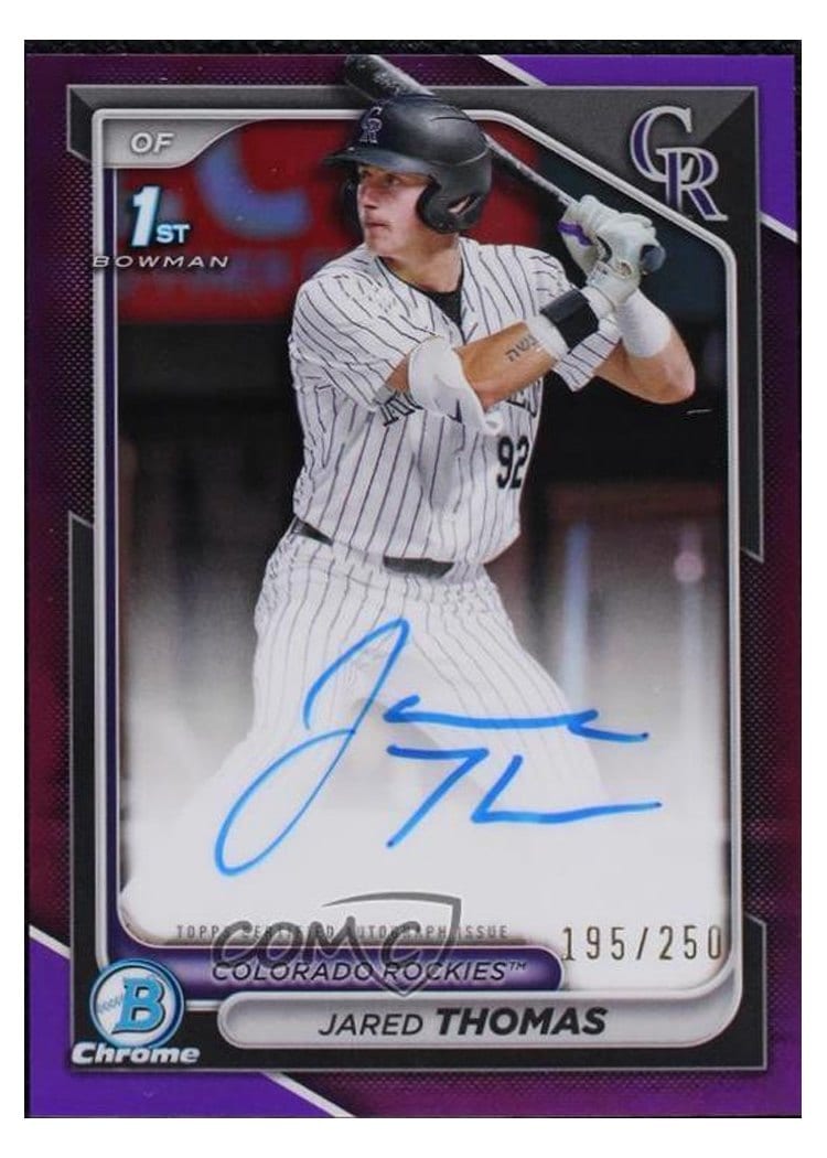 2024 Bowman Draft Chrome Prospect Autographs Jared Thomas #CPA-JTH card