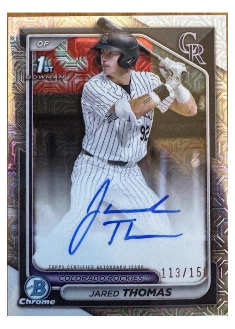 2024 Bowman Draft Chrome Prospect Autographs Jared Thomas #CPA-JTH card