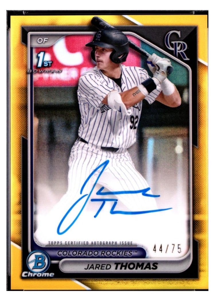 2024 Bowman Draft Chrome Prospect Autographs Jared Thomas #CPA-JTH card
