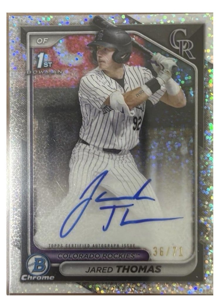 2024 Bowman Draft Chrome Prospect Autographs Jared Thomas #CPA-JTH card