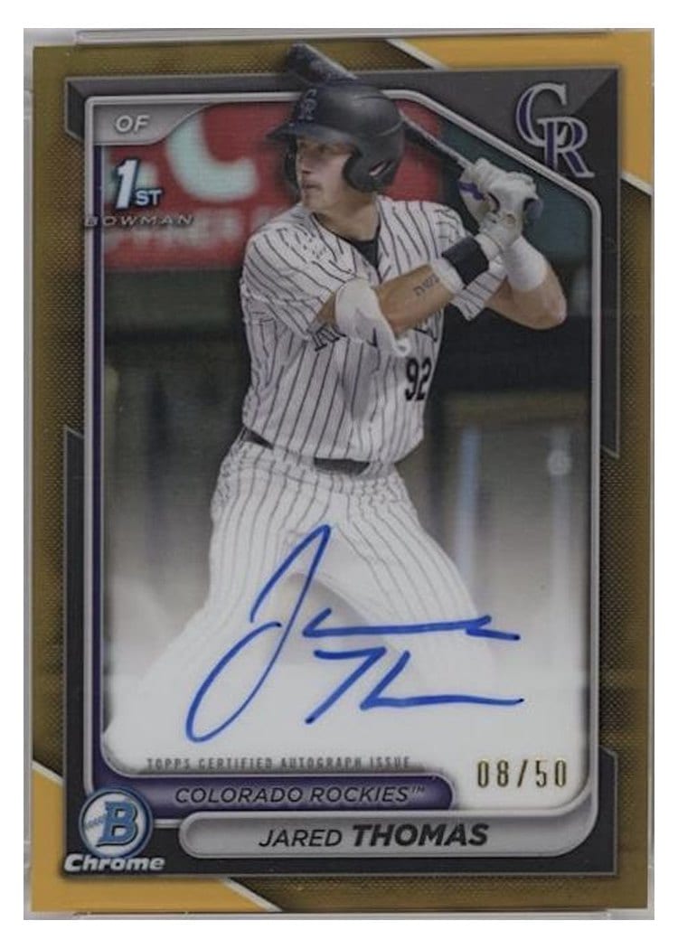 2024 Bowman Draft Chrome Prospect Autographs Jared Thomas #CPA-JTH card