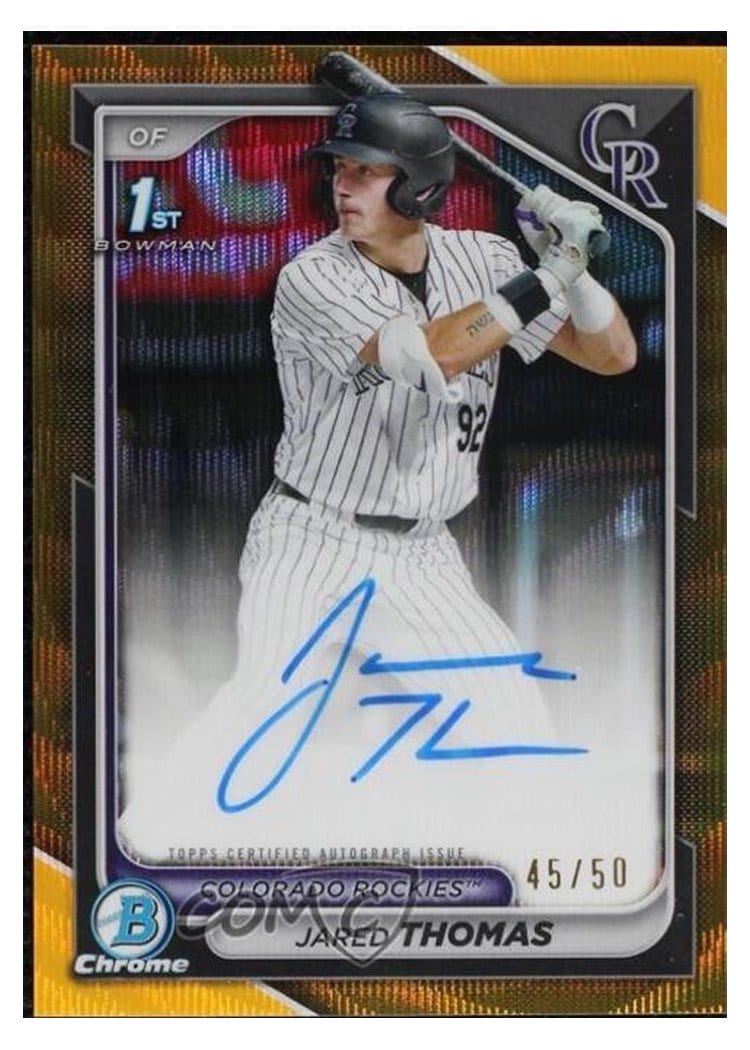 2024 Bowman Draft Chrome Prospect Autographs Jared Thomas #CPA-JTH card