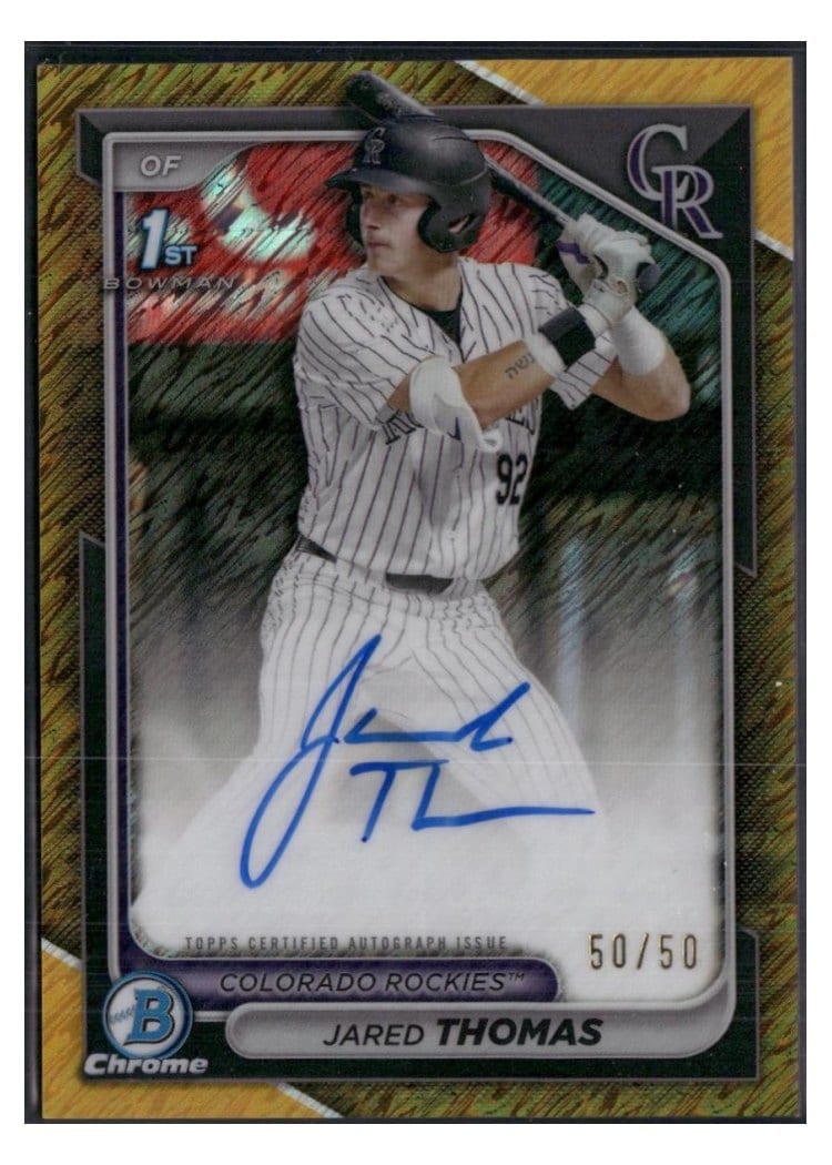 2024 Bowman Draft Chrome Prospect Autographs Jared Thomas #CPA-JTH card