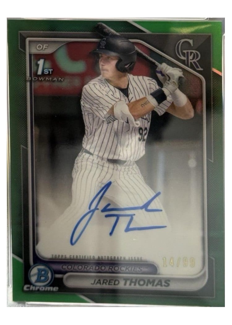 2024 Bowman Draft Chrome Prospect Autographs Jared Thomas #CPA-JTH card