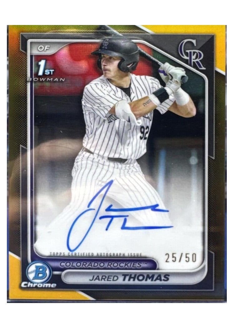 2024 Bowman Draft Chrome Prospect Autographs Jared Thomas #CPA-JTH card