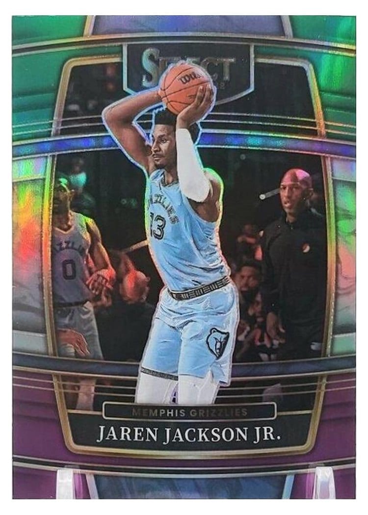 2021-22 Panini Select Base Set Jaren Jackson Jr. Green White Purple Prizm #57 card