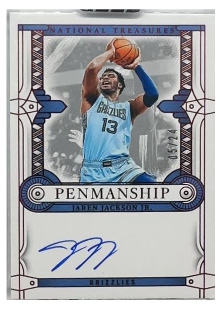 2023-24 Panini National Treasures Penmanship Jaren Jackson Jr. #22 card