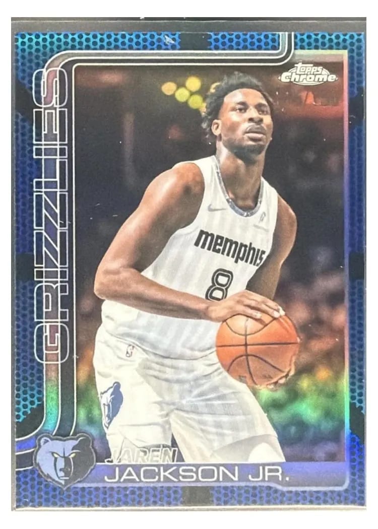2025 Topps Chrome Update Jaren Jackson Jr. Blue #28 card