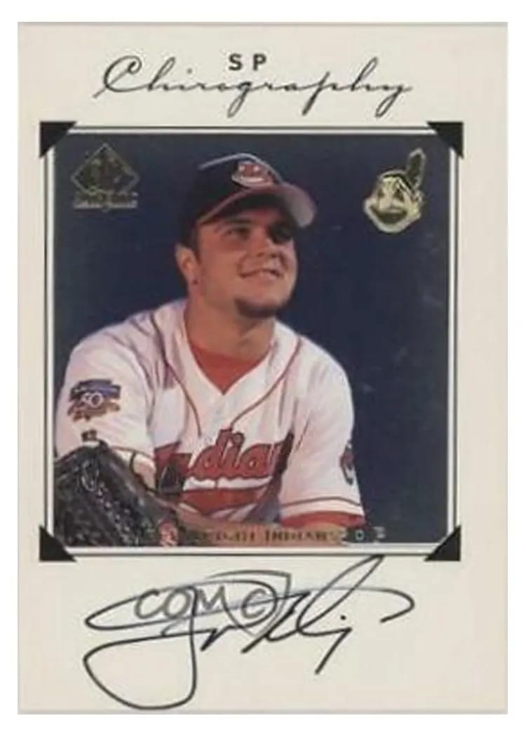 1998 SP Authentic Chirography Jaret Wright #JW card