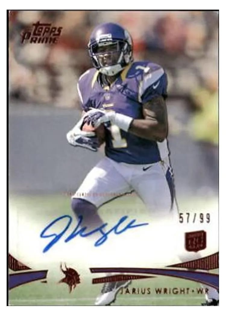 2012 Topps Prime Jarius Wright Autograph Copper #12 card