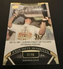 2022-23 Upper Deck Black Diamond Exquisite Collection Moments Jaromir Jagr #ECM-JJ card