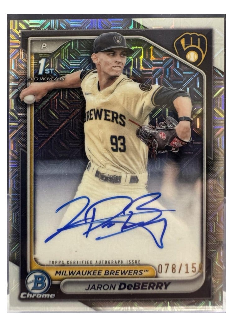 2024 Bowman Draft Chrome Prospect Autographs Jaron DeBerry #CPA-JDE card