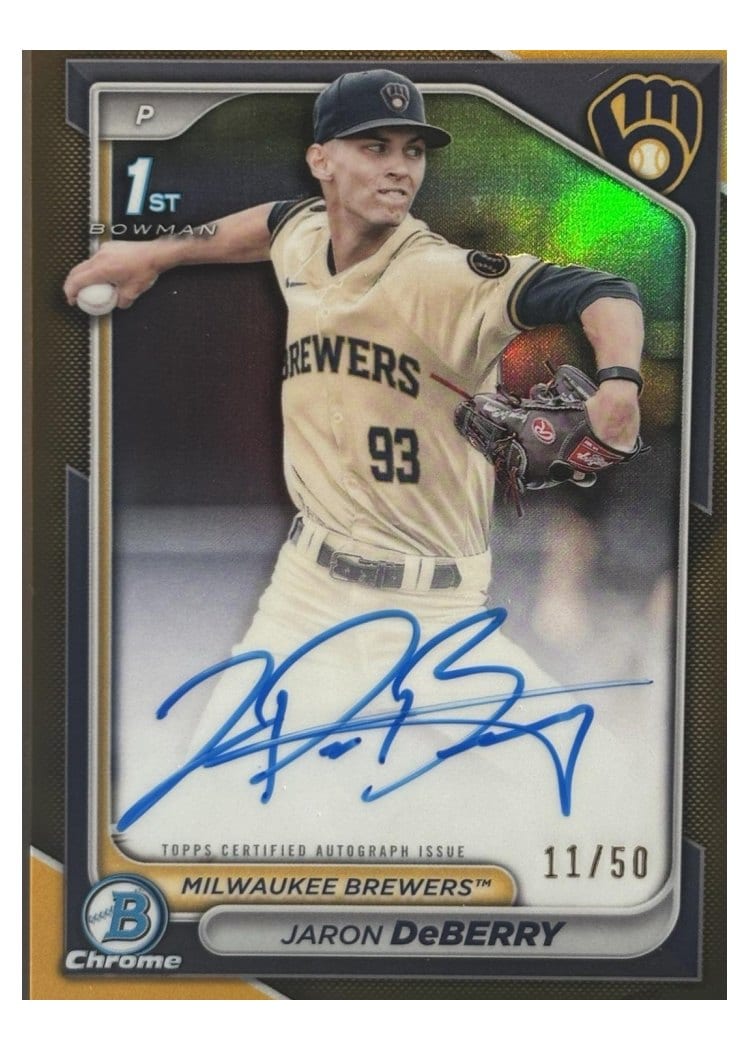 2024 Bowman Draft Chrome Prospect Autographs Jaron DeBerry #CPA-JDE card