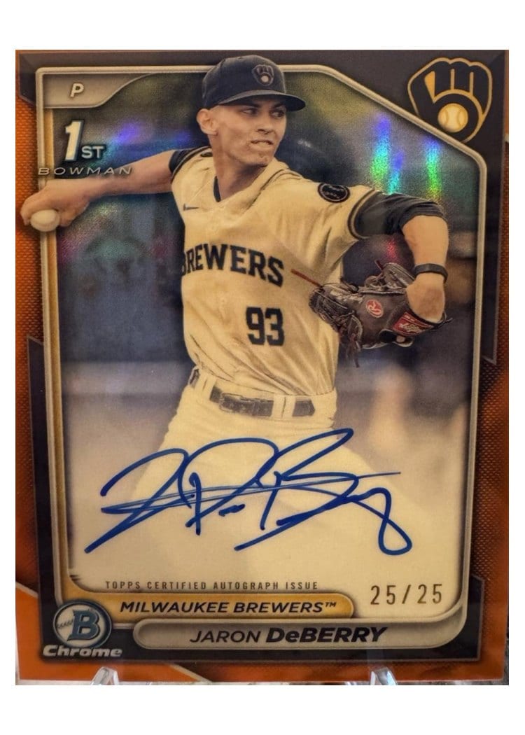2024 Bowman Draft Chrome Prospect Autographs Jaron DeBerry #CPA-JDE card