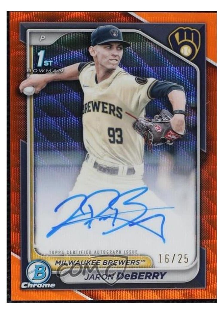 2024 Bowman Draft Chrome Prospect Autographs Jaron DeBerry #CPA-JDE card