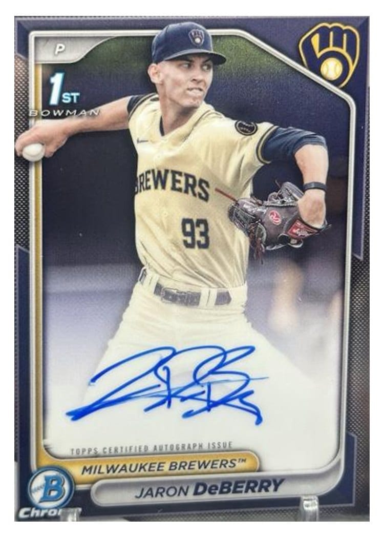 2024 Bowman Draft Chrome Prospect Autographs Jaron DeBerry #CPA-JDE card