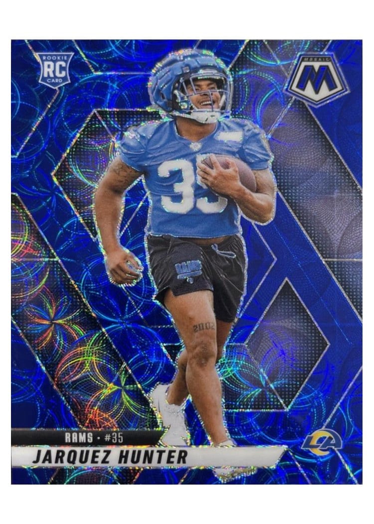 2025 Panini Mosaic Base Set Jarquez Hunter Blue Scope #380 card