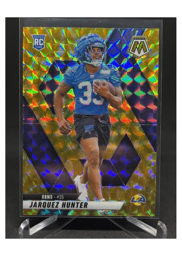 2025 Panini Mosaic Base Set Jarquez Hunter Reactive Yellow #380 card