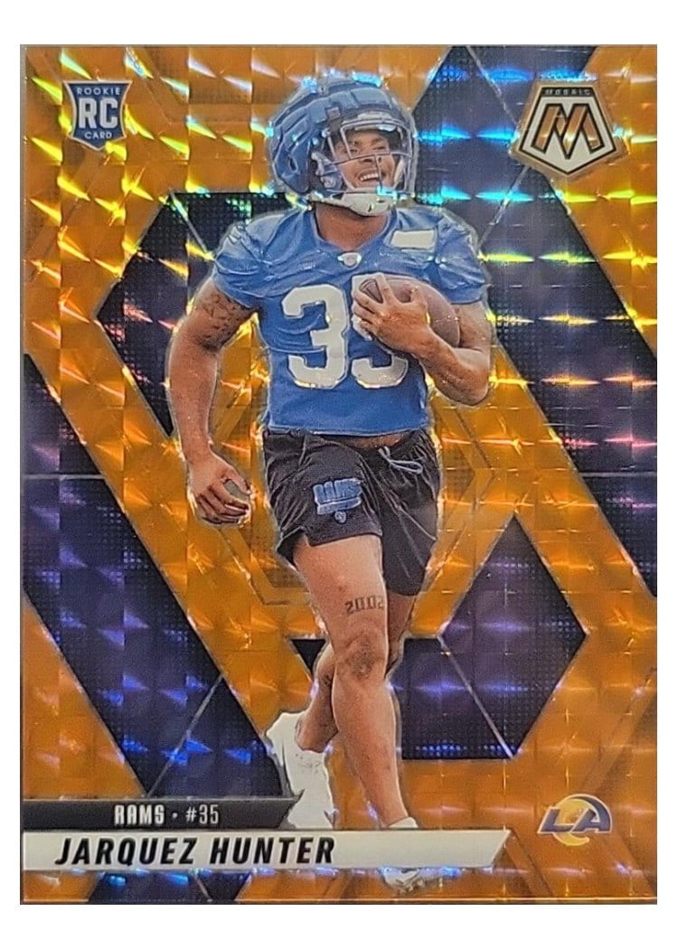 2025 Panini Mosaic Base Set Jarquez Hunter Orange #380 card