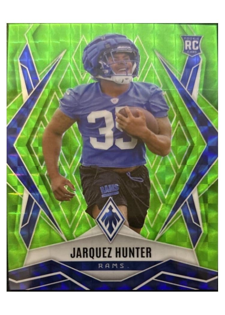 2025 Panini Phoenix Base Set Jarquez Hunter Green Seismic #232 card