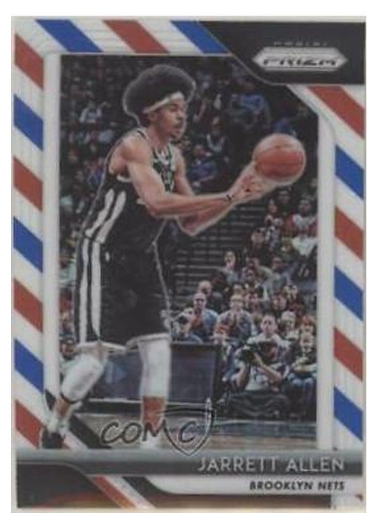 2018-19 Panini Prizm Base Set Jarrett Allen Red, White, Blue Prizm #228 card