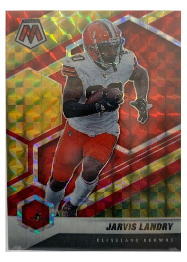 2021 Panini Mosaic Base Set Jarvis Landry Choice Fusion Red & Yellow #55 card