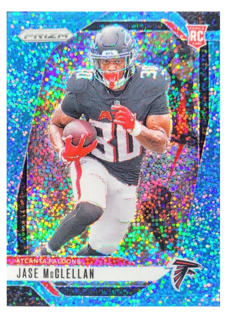 2024 Panini Prizm Base Set Jase McClellan Blue Sparkle #342 card