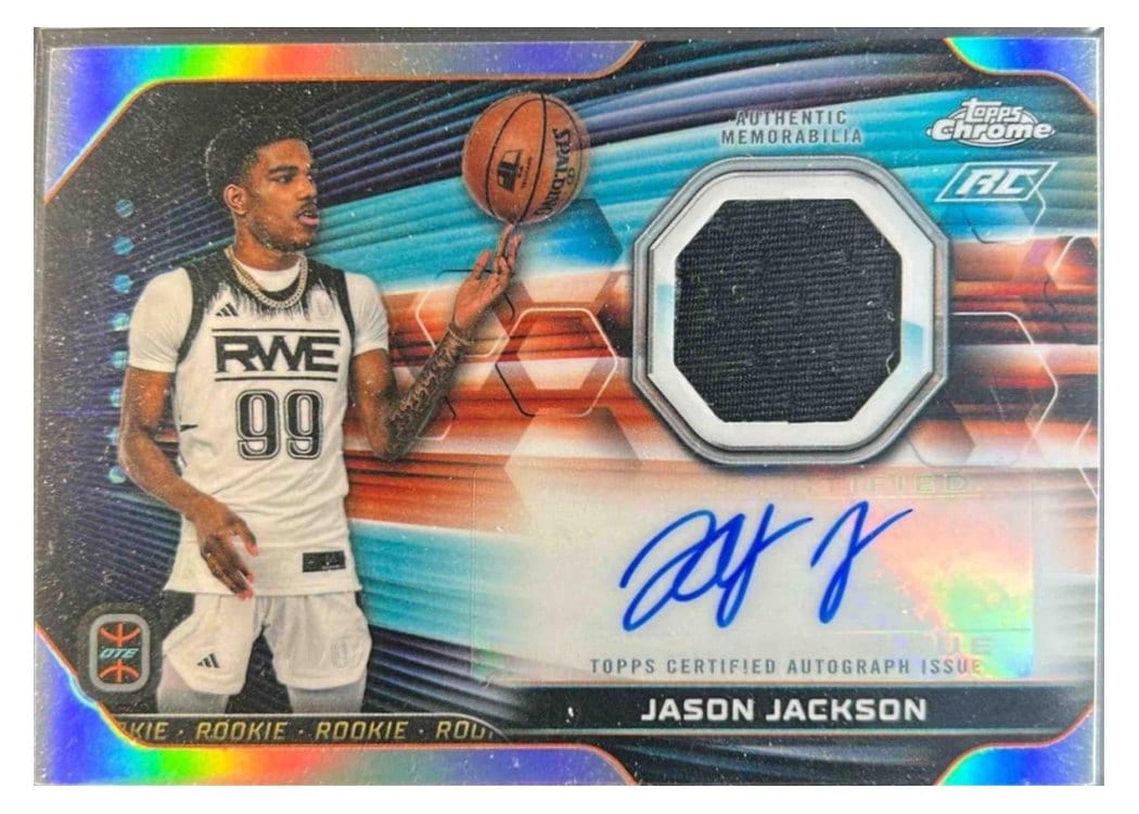 2023-24 Topps Chrome OTE Rookie Jersey Autographs Jason Jackson #RJA-JJA card