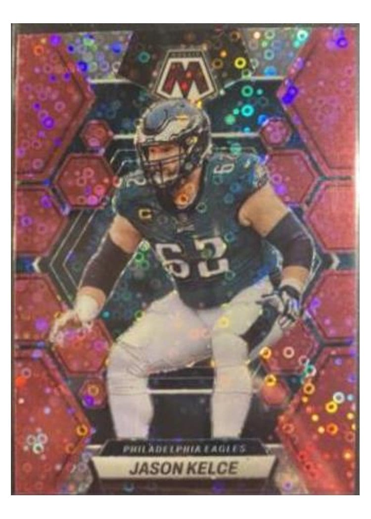 2023 Panini Mosaic Base Set Jason Kelce No Huddle Pink #196 card