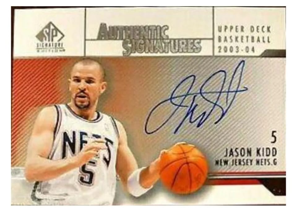 2003 SP Authentic Signatures Jason Kidd #JK-A card