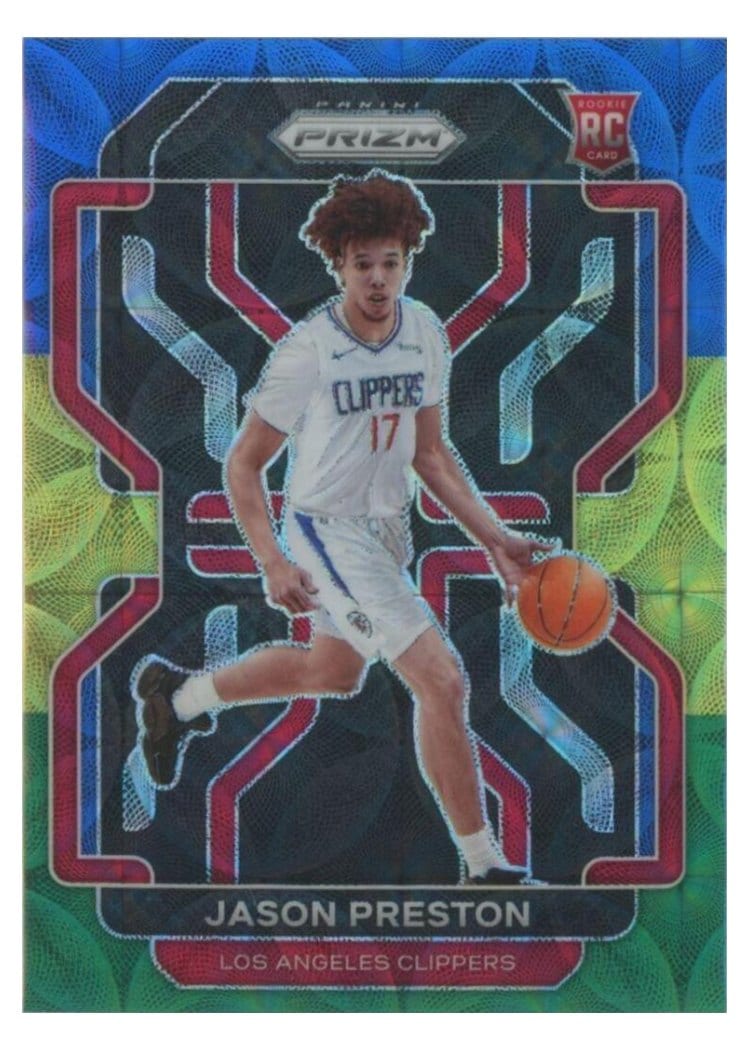 2021-22 Panini Prizm Base Set Jason Preston Blue Wave #327 card