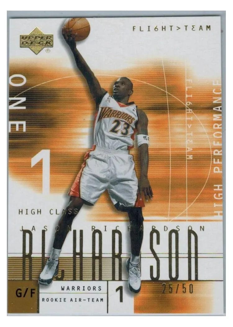 2001 Upper Deck Flight Team Jason Richardson Gold #139 card