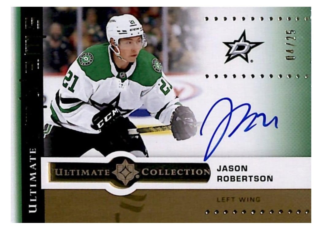 2024-25 Upper Deck Ultimate Collection Ultimate Emblems Autograph Jason Robertson #UE-JR card