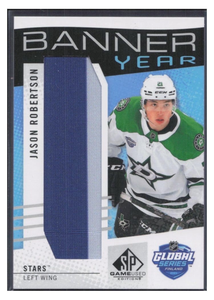 2025-26 SP Game Used 2024 Global Series Stars vs. Panthers Banner Year Relics Jason Robertson #BTGSF-JR card