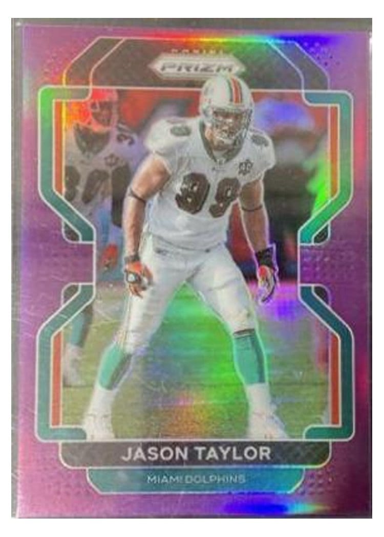 2021 Panini Prizm Base Set Jason Taylor Purple Prizm #113 card