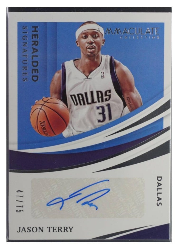2020-21 Panini Immaculate Collection Heralded Signatures Jason Terry #HS-JTE card