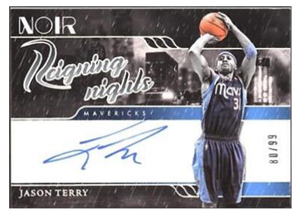 2022-23 Panini Noir Reigning Nights Signatures Jason Terry #RNS-JET card