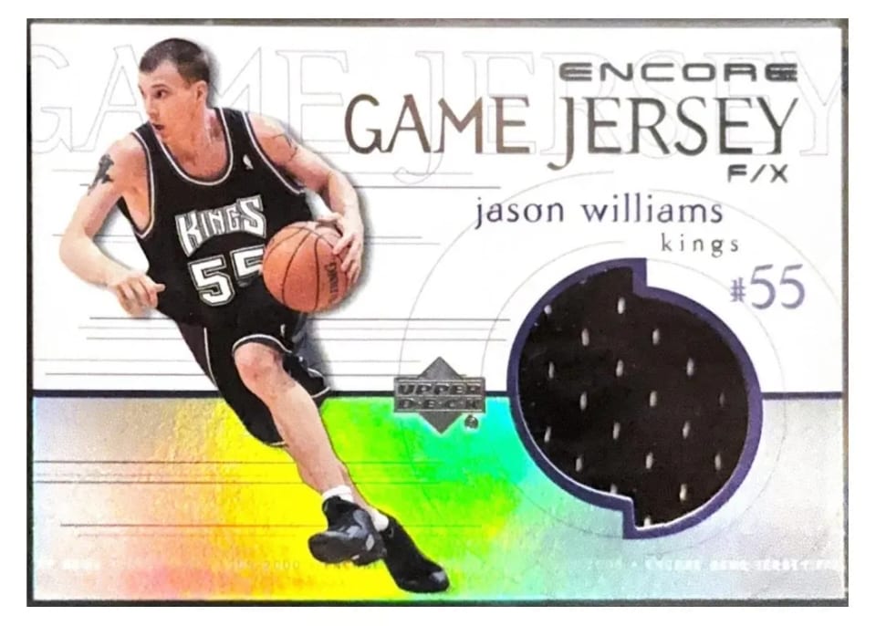 1999 Upper Deck Encore Game Jersey Jason Williams #JW-J card