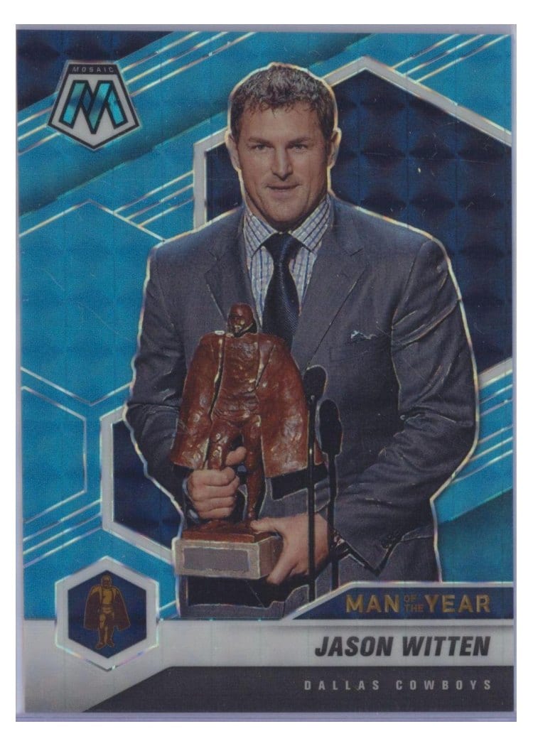 2021 Panini Mosaic Base Set Jason Witten Blue Fluorescent #273 card