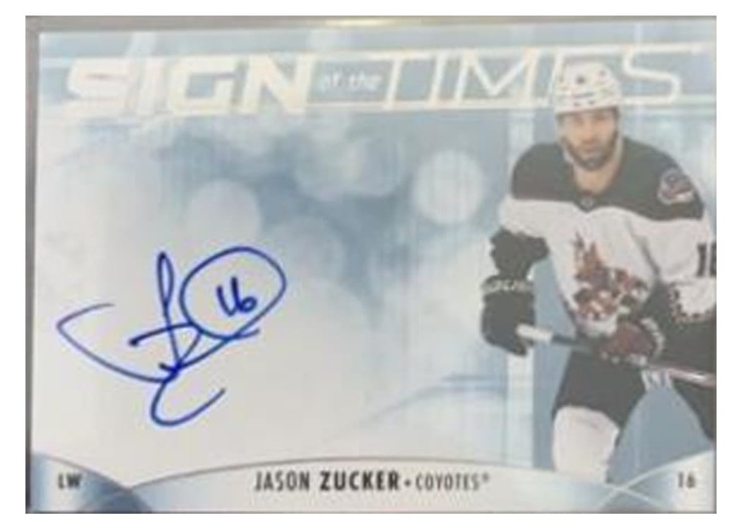 2023-24 SP Authentic Sign of the Times Auto Jason Zucker #SOTT-JZ card