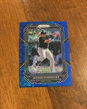 2023 Panini Prizm Jasson Dominguez Blue Shimmer #135 card