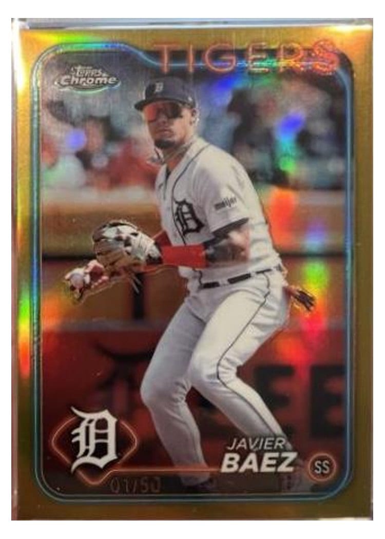 2024 Topps Chrome Base Set Javier Báez Gold Refractor #109 card