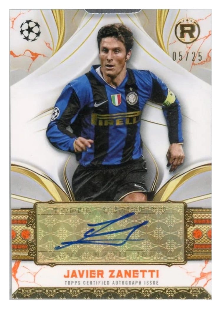 2025-26 Topps UEFA Club Competitions Roots Autographs Javier Zanetti #RA-JZ card