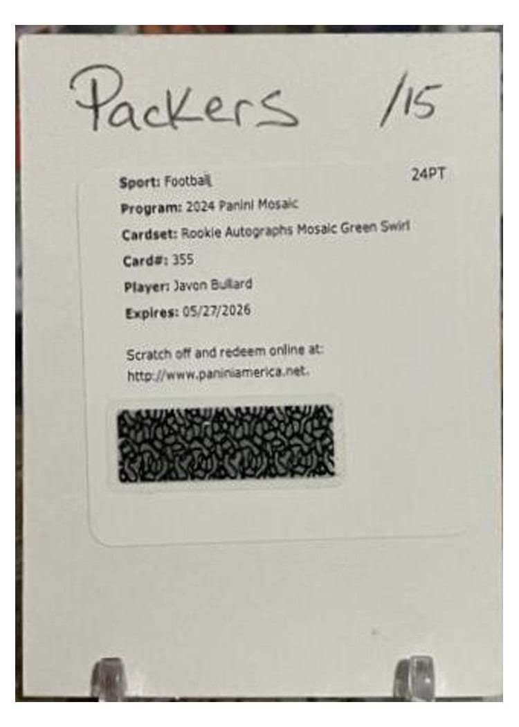 2024 Panini Mosaic Base Set Javon Bullard #355 card