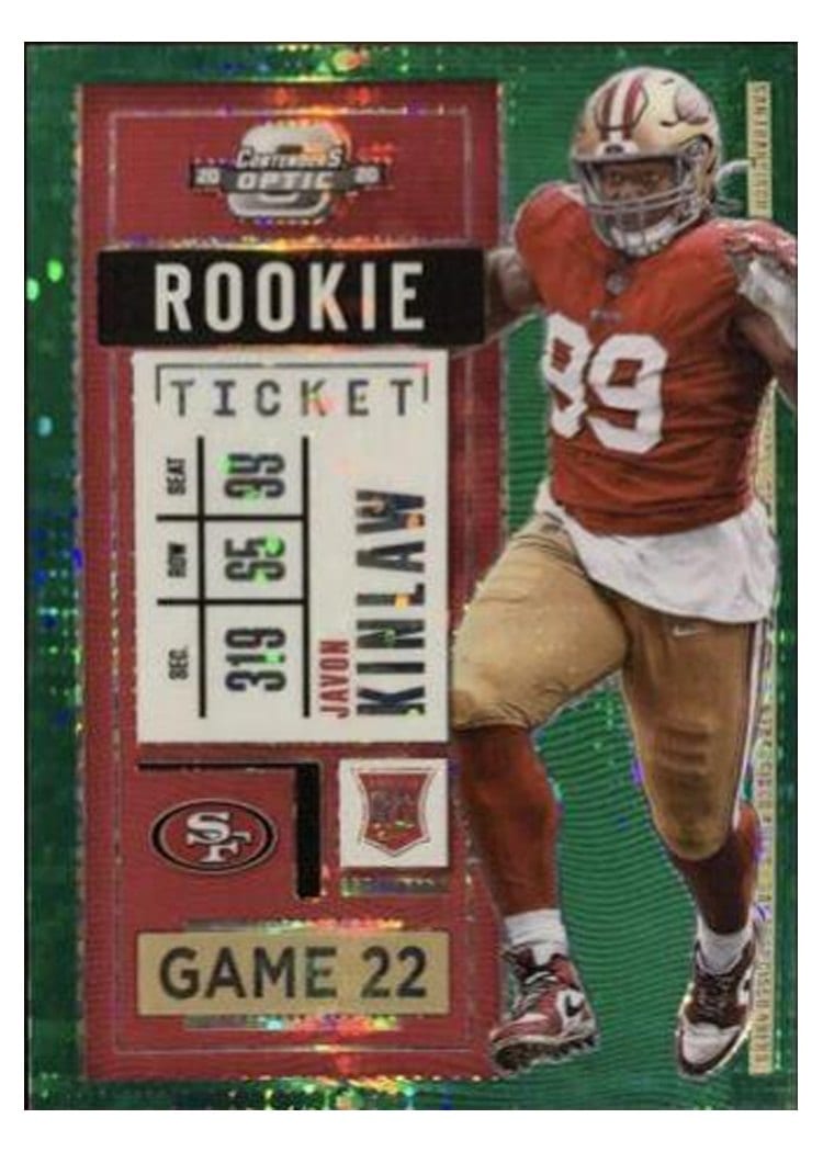 2020 Panini Contenders Optic Base Set Javon Kinlaw Green Pulsar #99 card