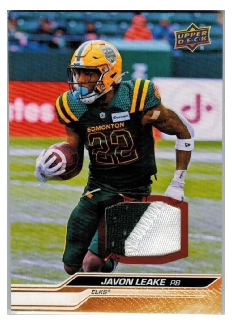 2024 Upper Deck CFL Game Patch Javon Leake #58 card