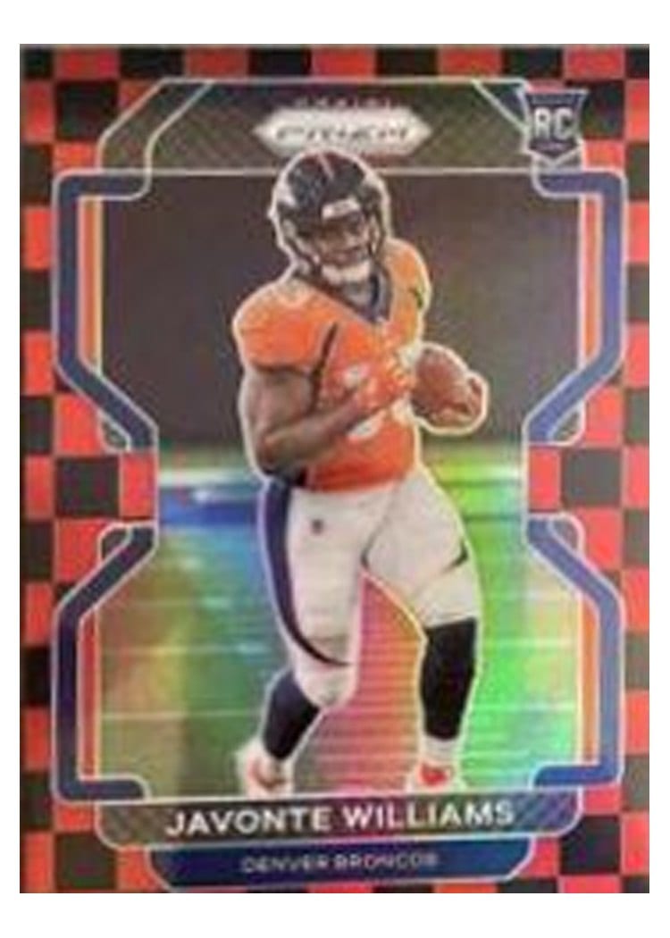 2021 Panini Prizm Base Set Javonte Williams Red Prizm #345 card